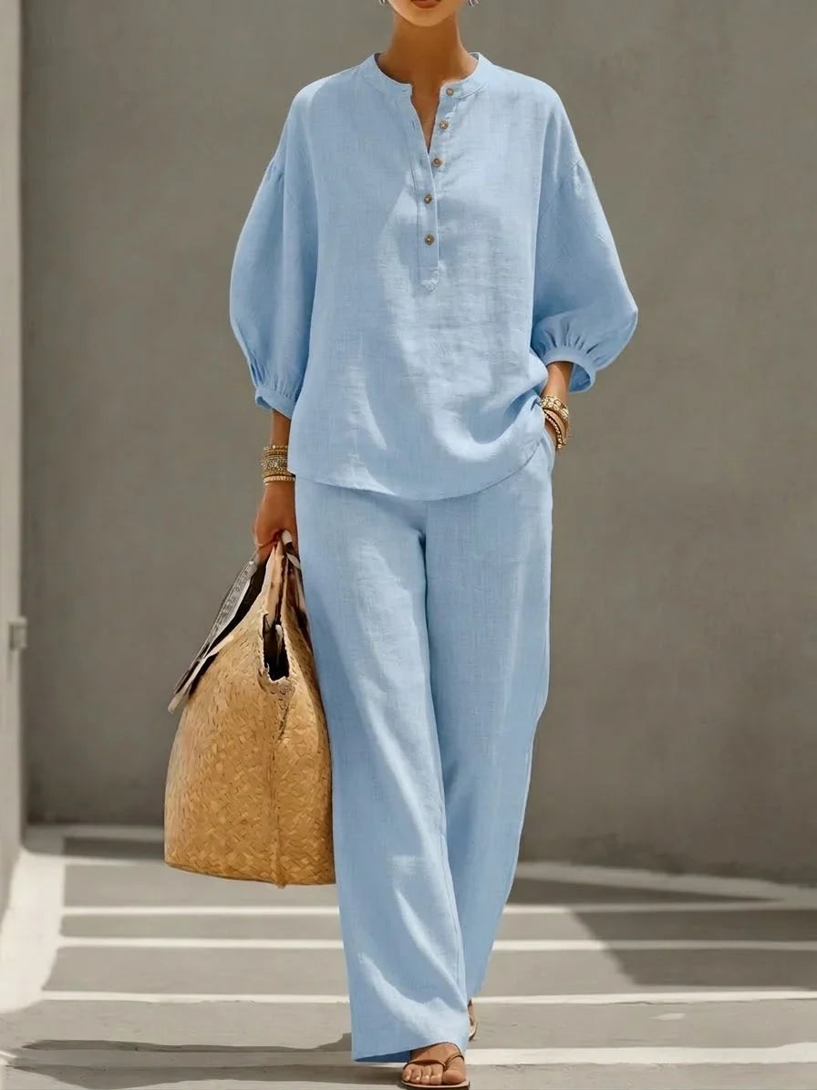 Camille | Relaxed Button-Up Two-Piece Set