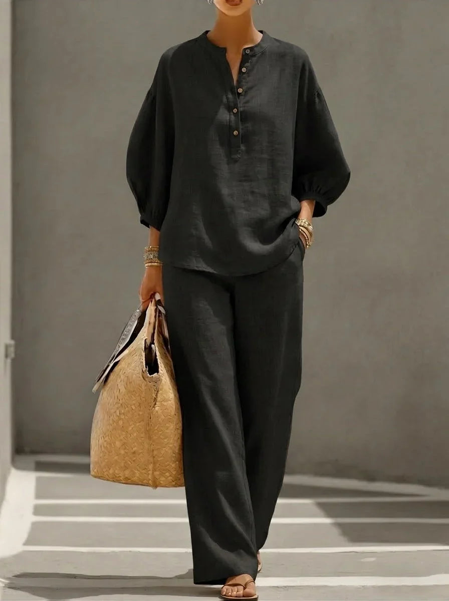 Camille | Relaxed Button-Up Two-Piece Set