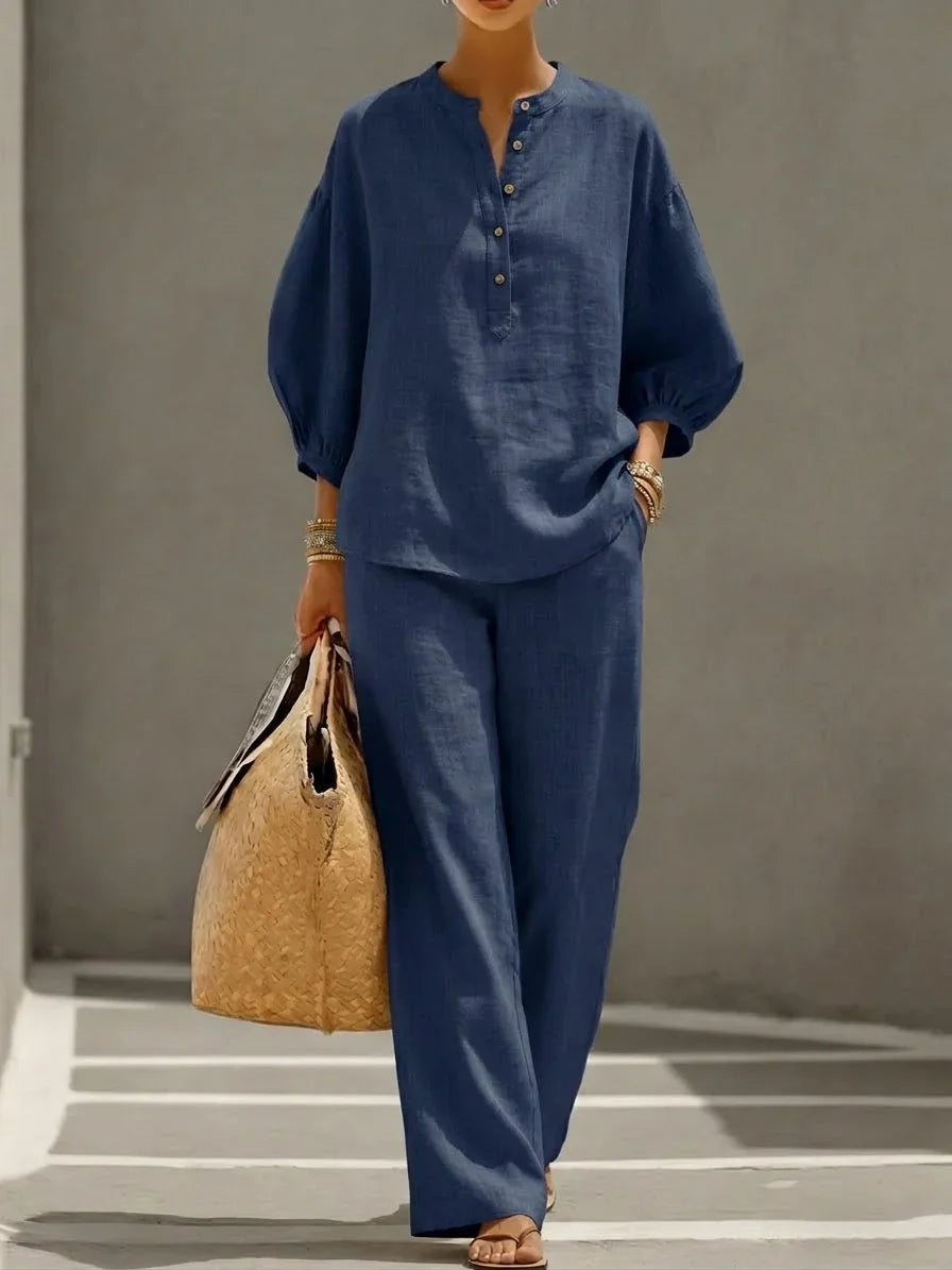 Camille | Relaxed Button-Up Two-Piece Set
