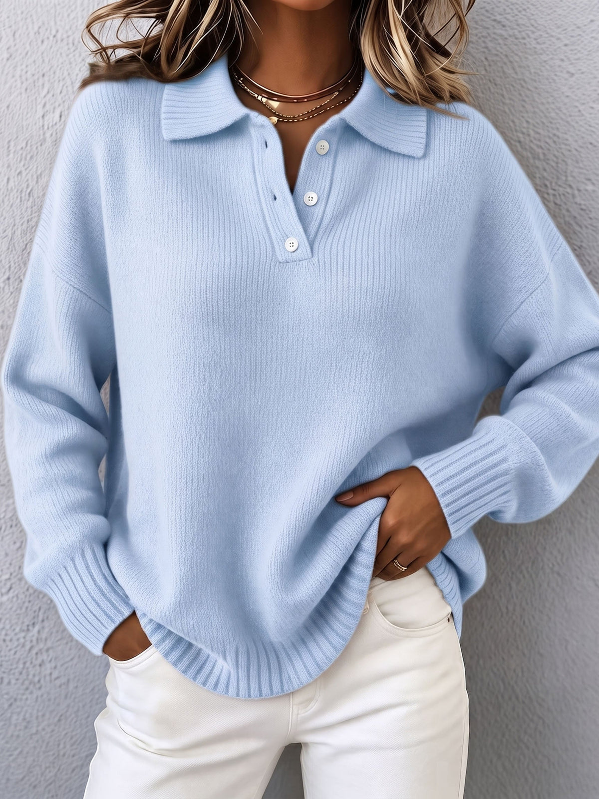Marvelle | Chic Polo Knit Sweater