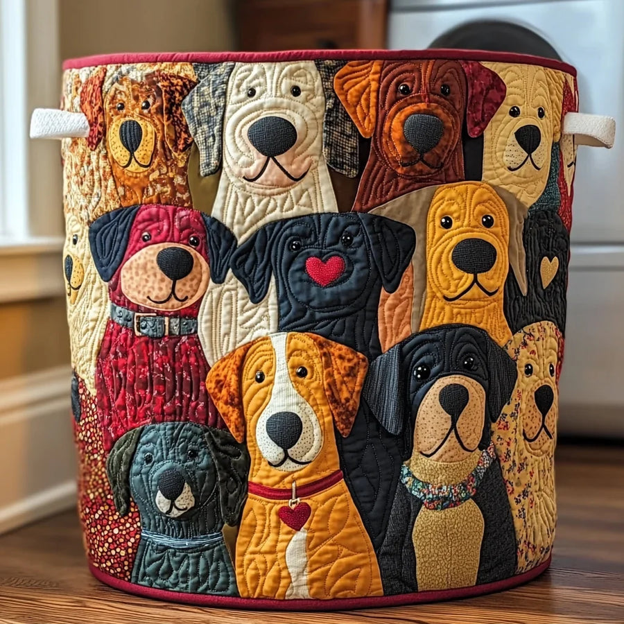 Patchwork Puppy Love Laundry Basket