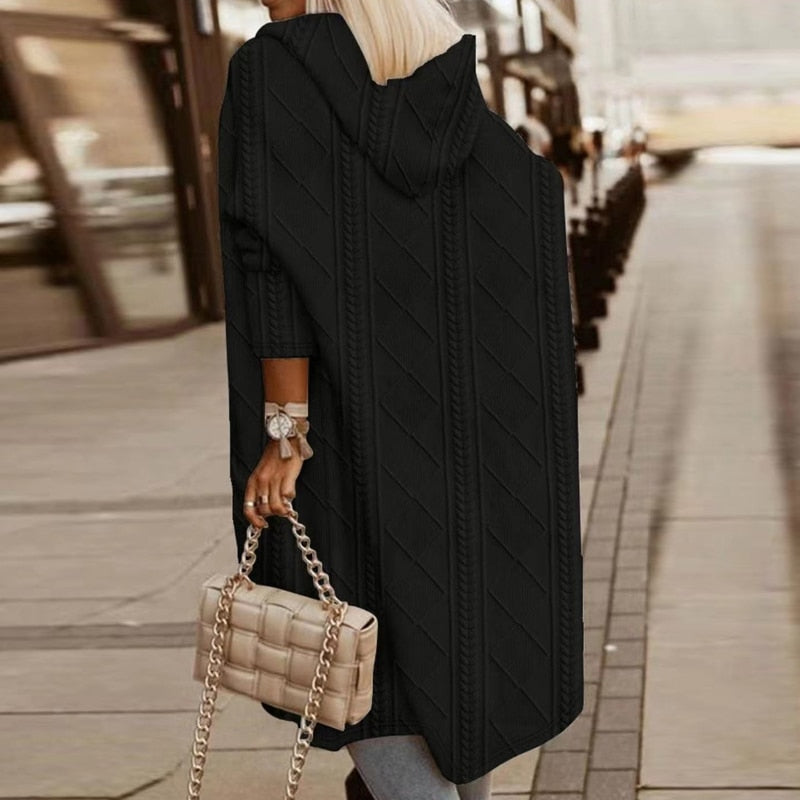Jelone - Extended Length Hooded Cardigan
